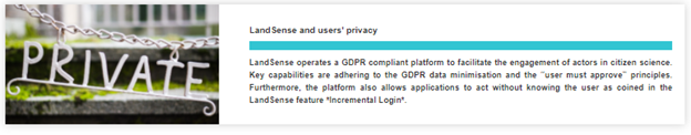 LandSense and users' privacy