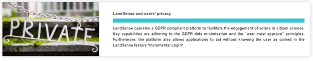 LandSense and users' privacy